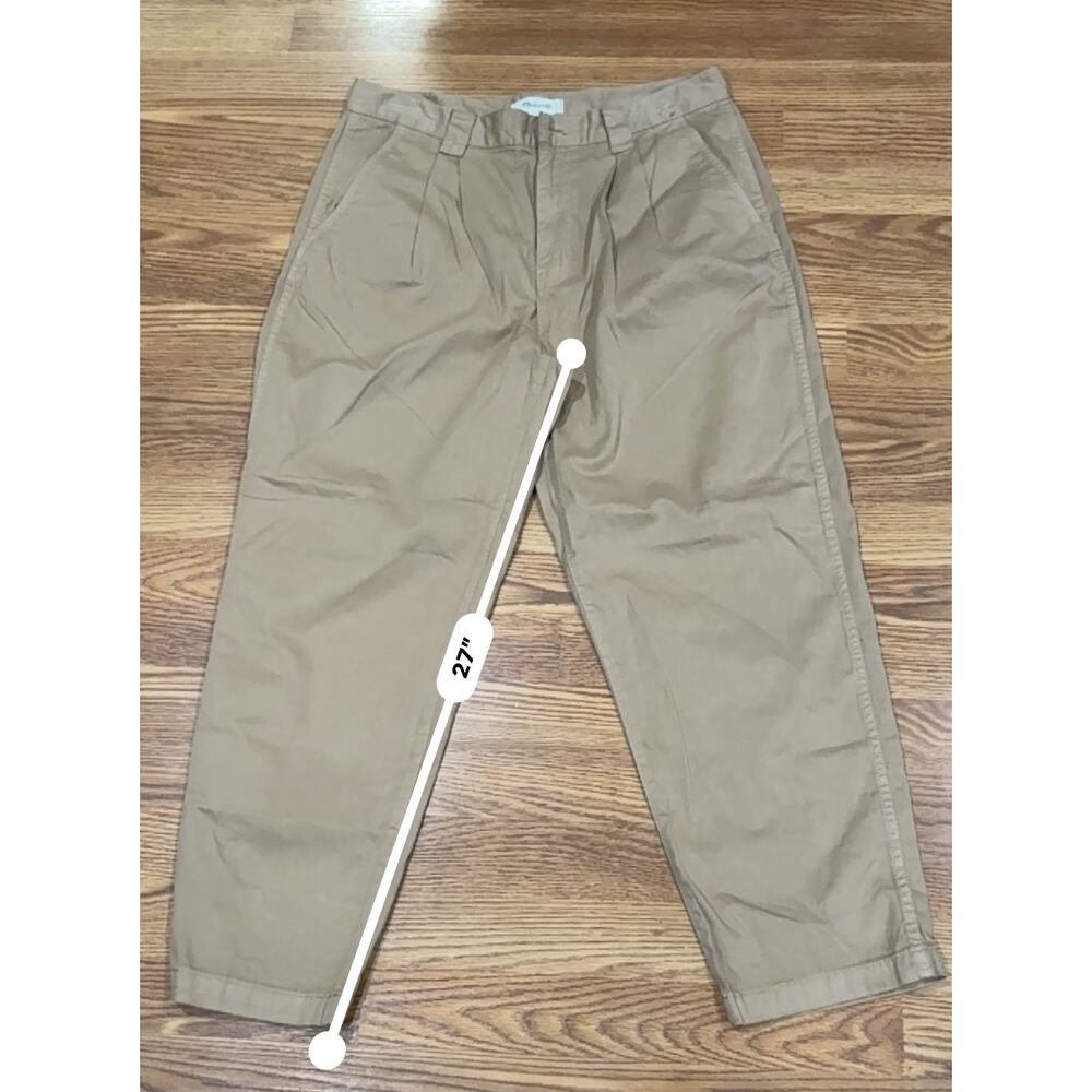 Madewell khaki Classic Pleated Tapered Pants size 30 - Picture 4 of 10